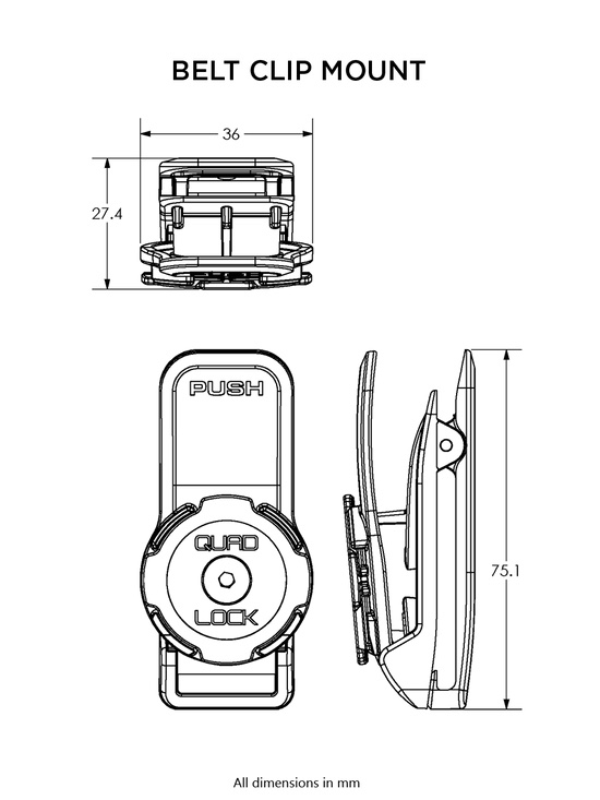 Крепление на ремень Quad Lock® Belt / Utility Clip