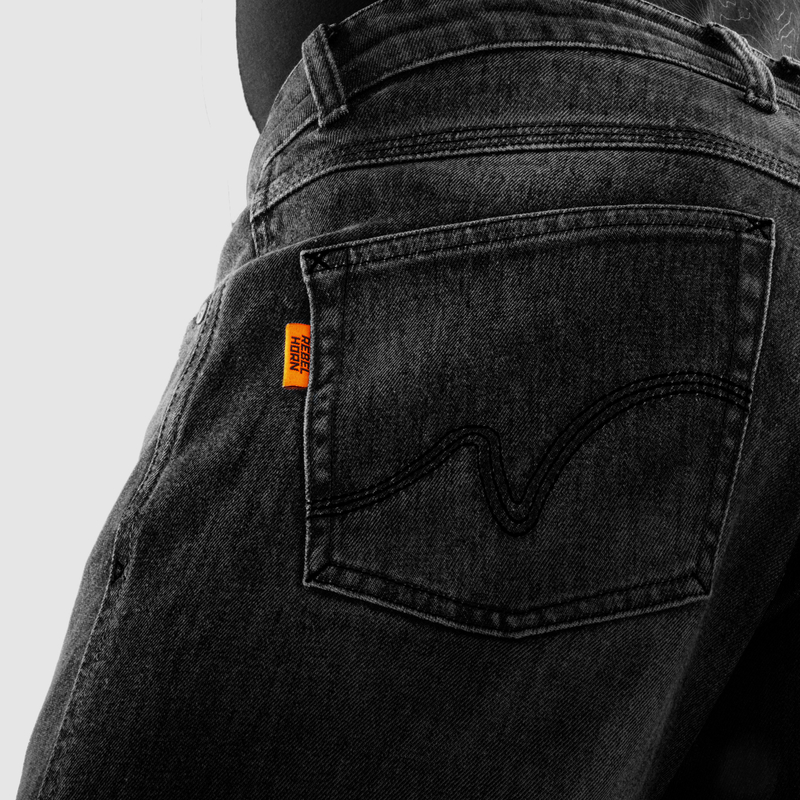 Мотоджинсы Rebelhorn Bronco стираный черный