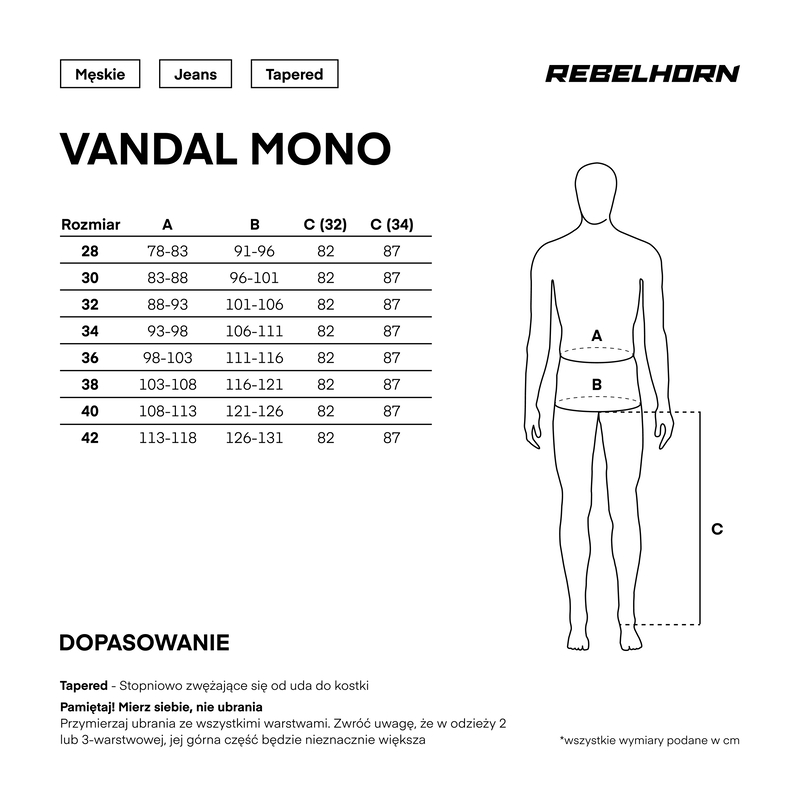 Мотоджинсы Rebelhorn Vandal MONO черный