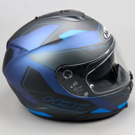 Мотошлем HJC C70 Canex черный синий - магазин Motostyles
