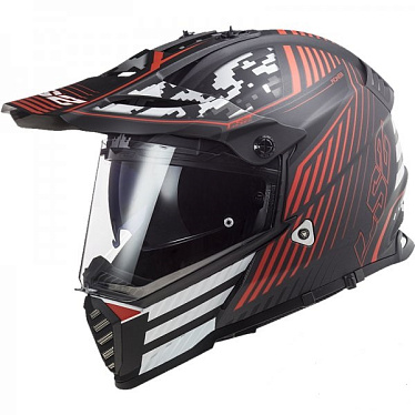Мотошлем LS2 MX436 Pioneer Evo Saturn матовый/черный/красный - магазин Motostyles