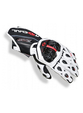 Мотоперчатки кожаные Tschul 310 черный/белый/флуо - магазин Motostyles