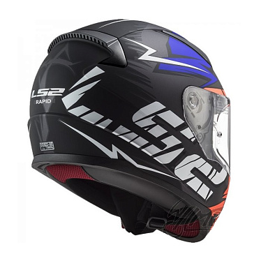 Мотошлем LS2 FF353 Rapid Cromo матовый/оранжевый/синий - магазин Motostyles