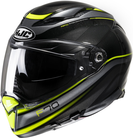 Мотошлем HJC F70 Diwen черный/желтый - магазин Motostyles