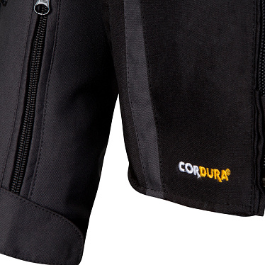 Мотокуртка текстильная Rebelhorn Borg черный/темный серый/флуо/желтый