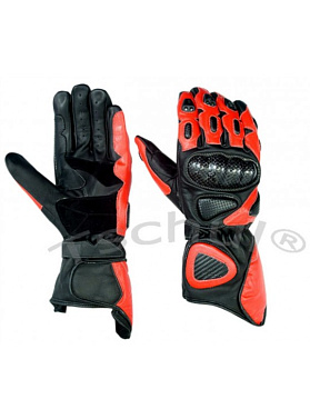 Мотоперчатки кожаные Tschul 212 красный белый - магазин Motostyles