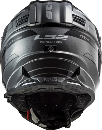 Мотошлем LS2 MX436 Pioneer Evo Knight титановый белый - магазин Motostyles
