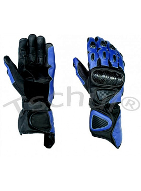 Мотоперчатки кожаные Tschul 212 черный синий - магазин Motostyles