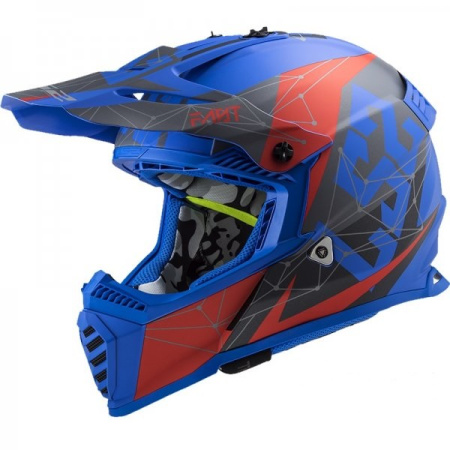 Мотошлем LS2 MX437 Fast Evo Alpha синий - магазин Motostyles