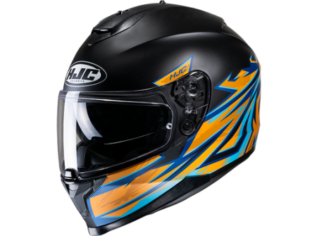 Мотошлем HJC C70 Pentas черный синий оранжевый - магазин Motostyles