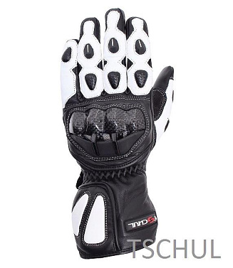 Мотоперчатки кожаные Tschul 230 черный белый - магазин Motostyles
