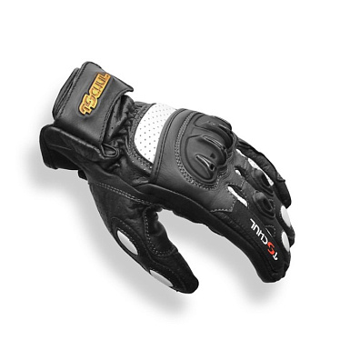 Мотоперчатки кожаные Tschul 245 черный белый - магазин Motostyles