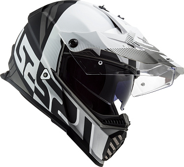Мотошлем LS2 MX436 Pioneer Evo Evolve белый черный - магазин Motostyles