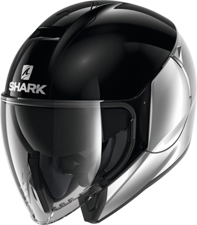 Мотошлем Shark Citycruiser Dual Blank черный серебристый