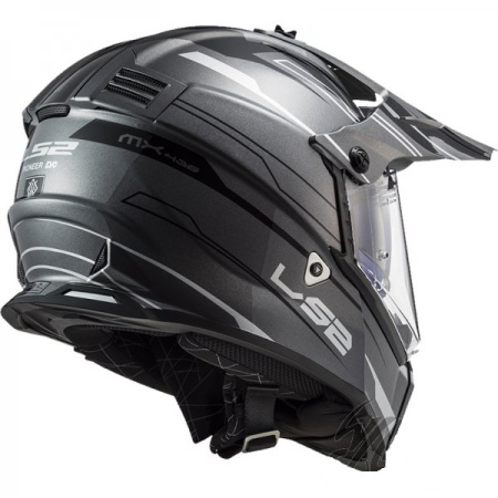 Мотошлем LS2 MX436 Pioneer Evo Knight титановый белый - магазин Motostyles