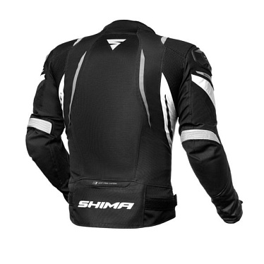 Мотокуртка текстильная SHIMA MESH PRO черный белый - магазин Motostyles