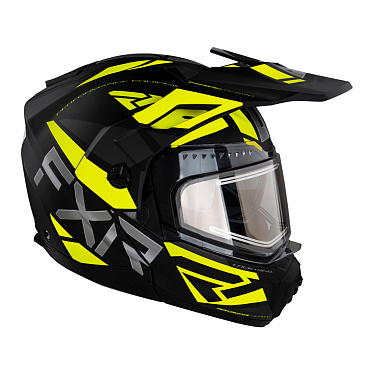 Мотошлем FXR Maverick X с подогревом черный HiVis - магазин Motostyles