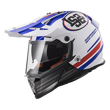 Мотошлем LS2 MX436 Pionier Quarterback белый/красный/синий - магазин Motostyles