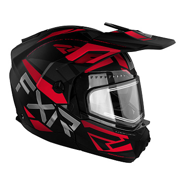 Мотошлем FXR Maverick X с подогревом черный красный - магазин Motostyles