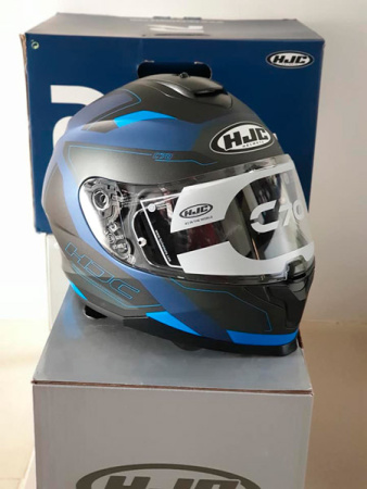 Мотошлем HJC C70 Canex черный синий - магазин Motostyles