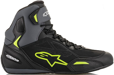 Мотоботы Alpinestars Faster 3 DRYSTAR черный/флуо/серый/желтый - магазин Motostyles