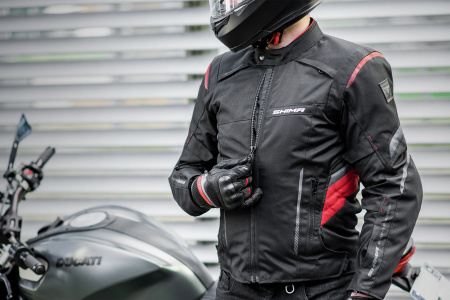 Мотокуртка текстильная SHIMA RUSH красный - магазин Motostyles