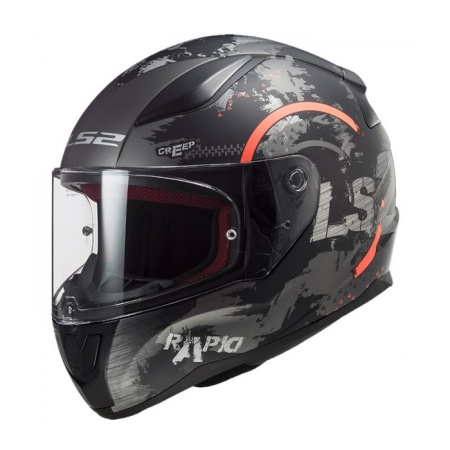 Мотошлем LS2 FF353 Rapid Circle матовый/титановый/оранжевый - магазин Motostyles