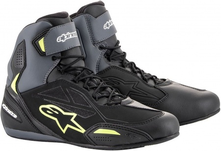 Мотоботы Alpinestars Faster 3 DRYSTAR черный/флуо/серый/желтый - магазин Motostyles