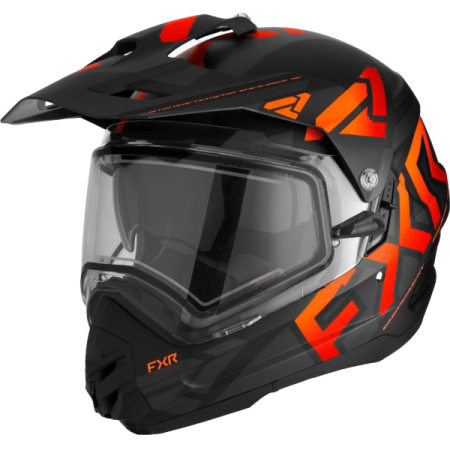 Мотошлем FXR TORQUE X TEAM с подогревом черный оранжевый - магазин Motostyles