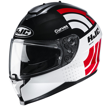 Мотошлем HJC C70 Curves белый/черный/красный - магазин Motostyles