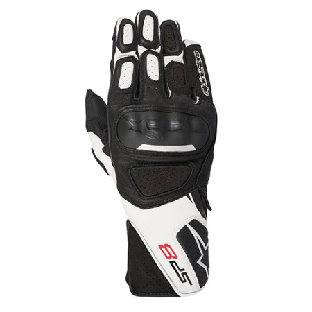 Мотоперчатки кожаные Alpinestars SP-8 V2 черный белый - магазин Motostyles